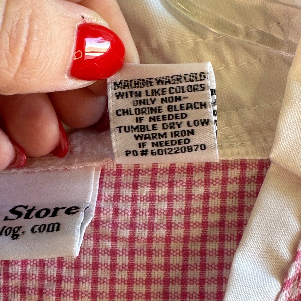 Country Store Pink Gingham Seersucker Robe Housecoat Cotton Zip Front 2X Plus - Picture 4 of 7